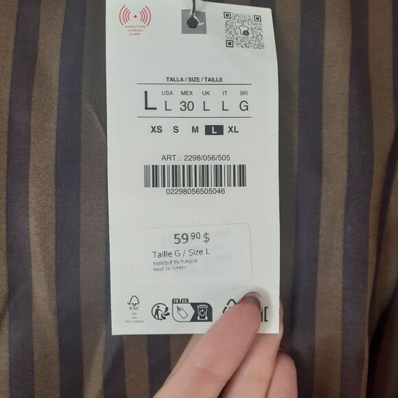 Zara Nwt Striped Satin Button Down Shirt - Picture 6 of 15